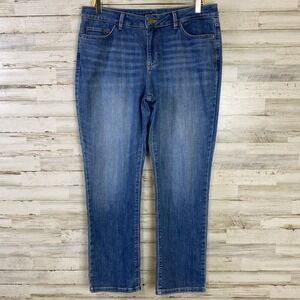 Lee Petite Jeans Women 16P Blue Denim Regular Fit Shaping Mid Rise Straight